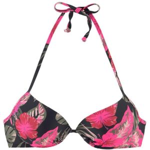 LASCANA Bikinitop 'Elsa'  groen / pink / rood / zwart