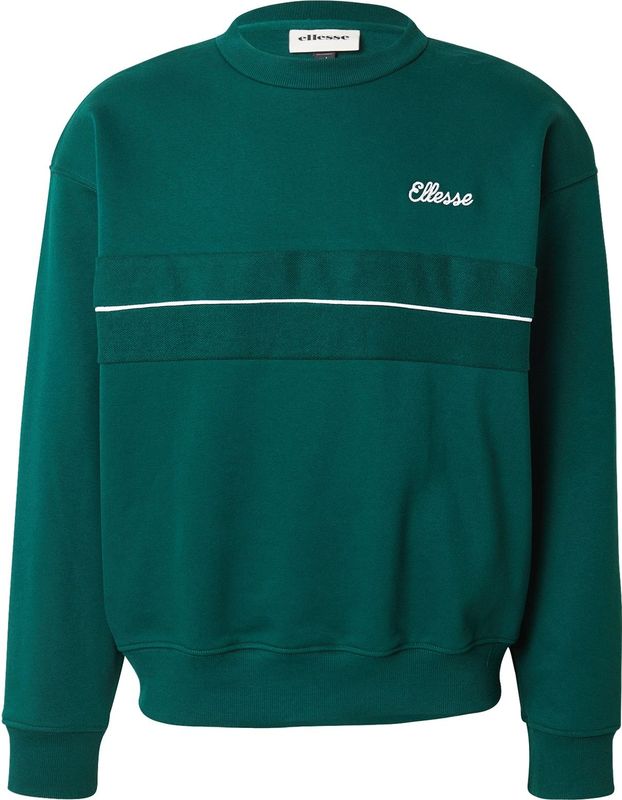 ELLESSE - Sweatshirt - Donkergroen - Ronde Hals - Losse Pasvorm
