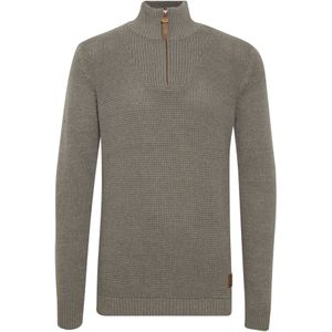 Solid - SDTommy - Gebreide Trui - Grijs - Troyer met Ritssluiting