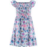 Jurk van viscose met smokdetails