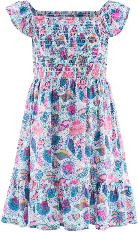 Jurk van viscose met smokdetails