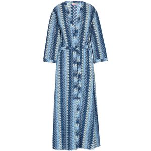 IZIA Jurk  nachtblauw / azuur / lichtblauw / wit