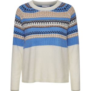 Fransa Trui  royal blue/koningsblauw / lichtbruin / zwart / wolwit