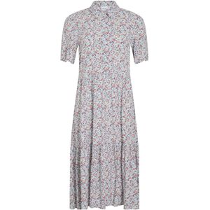 VILA Jurk  blauw / navy / kersrood / offwhite