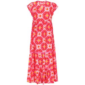 ebeeza Jurk  geel / pink / rood / wit
