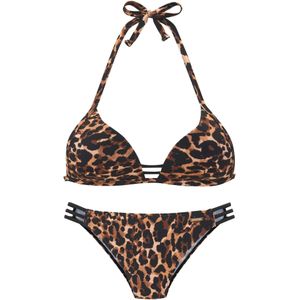 Look - Beugelbikini - Leo Bedrukt - Zonder Beugels - Ingebouwde Versterking