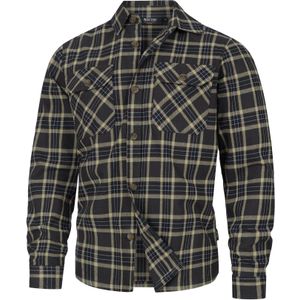 INDICODE JEANS Overhemd ' INGroff '  donkerblauw / bruin / pasteelgeel / grafiet