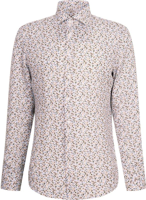 Overhemd - Zand - 100% Katoen - Slim Fit - Lange Mouwen - Kentkraag