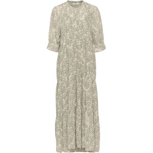 SOAKED IN LUXURY Jurk 'Osaka'  beige / groen gemêleerd