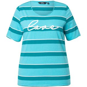 Ulla Popken Shirt  aqua / petrol / wit