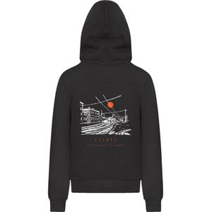 F4NT4STIC Sweatshirt 'Escape Discover the World Town Train Station'  oranje / zwart / wit
