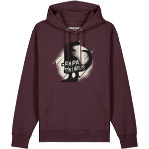 Watapparel Sweatshirt 'Papasaurus'  donkerrood / wit