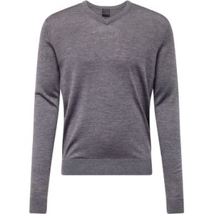 Bugatti - Trui - Donkergrijs - Fijne Merinowol - Regular Fit