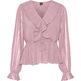 Vmdora - Top - V-Hals - Lange Mouwen - Regular Fit - Ruches