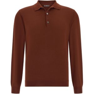 Boggi Milano - Shirt - Bourgogne - Lange Mouw - Polokraag