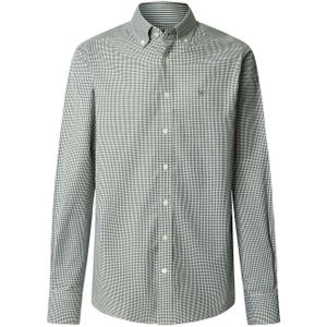 Hackett London - HM3010474 - Geruit Overhemd - Groen - Katoen - Lange Mouwen
