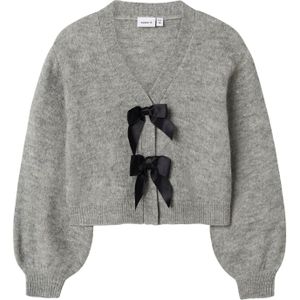 NAME IT Gebreid vest  grijs gemêleerd / zwart