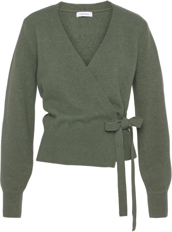 Lascana - Wikkelvest - Groen - Vest met Bindstrik - Loungewear