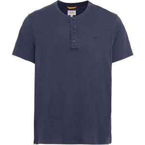 camel active Henleyshirt met korte mouwen van zuiver katoenenswear - Donkerblauw