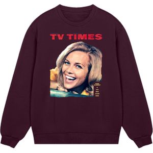 F4NT4STIC Sweatshirt 'TV Times Honor Blackman 1964 Cover'  beige / blauw / kastanjebruin / rood