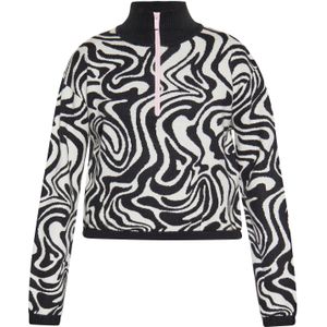 swirly Trui  zwart / wolwit