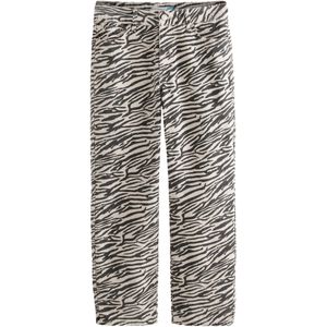 Next - Jeans - Beige/Zwart Gemêleerd - 7/8 Lengte - Regular Fit - Dierenprint