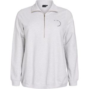 Active by Zizzi Sportief sweatshirt 'AJOSEY'  lichtgrijs
