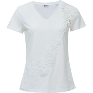 Salsa - 21010491 - T-shirt - Wit - Slim Fit - Kanten Detail