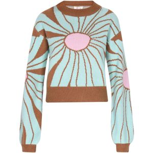 IZIA Trui  blauw / bruin / lichtroze