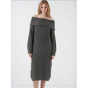 Bigdart Gebreide jurk  antraciet