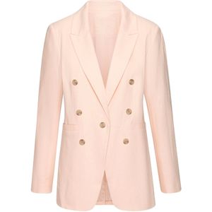Lascana - Damesblazer - Abrikoos - Linnenmix - Reverskraag
