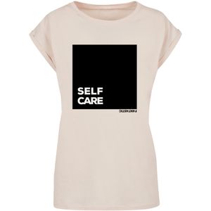 F4NT4STIC Shirt 'SELF CARE'  sand / zwart / wit