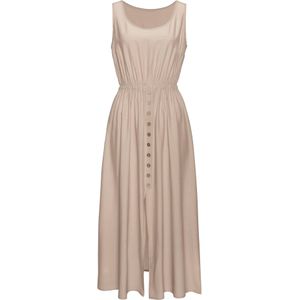 Lascana - Maxi-jurk - Zwart - Katoen - Met Sierknopen