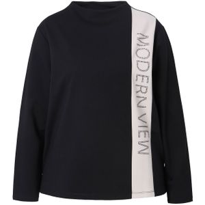 Ulla Popken Sweatshirt  zwart / zilver / wit