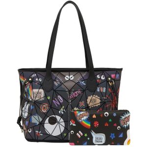 MYMO Shopper 'Eyetheme'  blauw / rood / zwart / wit