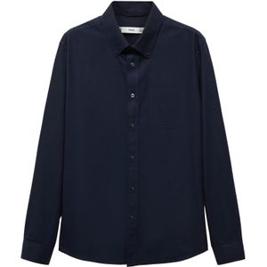 Mango Man Regular Fit Overhemd Marineblauw