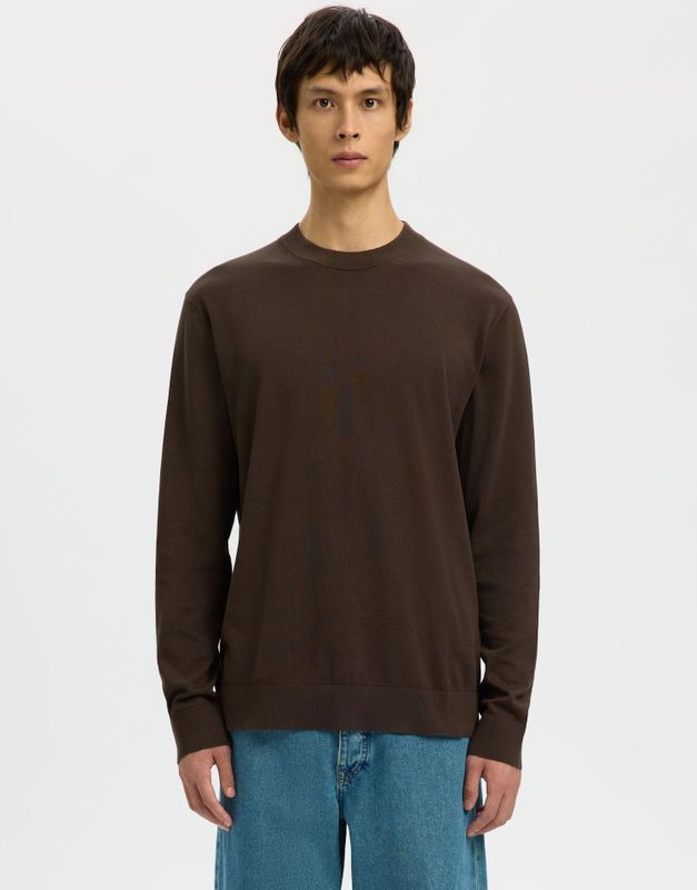SELECTED Trui  donkerbruin
