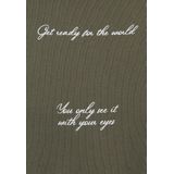 KEYLARGO - Klpostcard Round-Loos - T-shirt - Olijf - Katoen