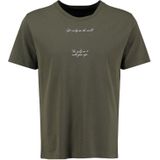 KEYLARGO - Klpostcard Round-Loos - T-shirt - Olijf - Katoen