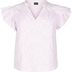 Zizzi Blouse 'Vkatja'  rosa / wit