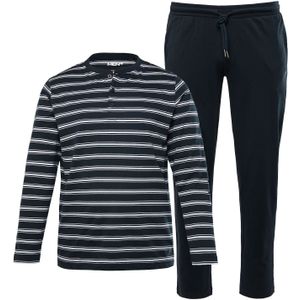 Men Plus Pyjama lang  navy / wit