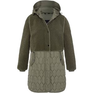 Kaki Tussenjas - Capuchon - Steekzakken - Ritssluiting - 100% Polyamide