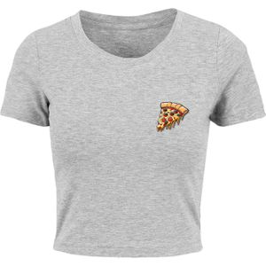Merchcode Shirt 'Pizza Comic'  grijs gemêleerd / groen / oranje / rood