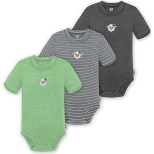 normani Rompertje/body  grijs / grafiet / lichtgroen