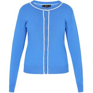 faina Gebreid vest  azuur / wit