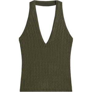 Bershka Gebreide top  donkergroen