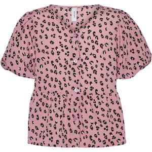 VERO MODA - Peplum Top - Roze - V-Hals - 2/4 Mouwen
