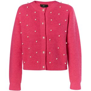 faina Gebreid vest  pink / parelwit