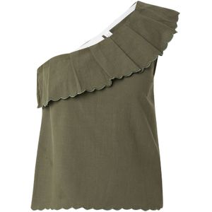 Top - VIFERNANDA - Effen - Katoen - Mouwloos - Normale Pasvorm