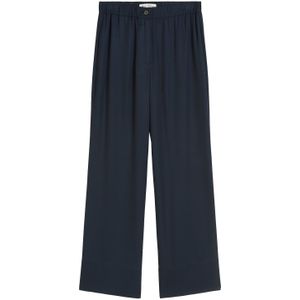 Marc O'Polo - Broek - Donkerblauw - Wide Leg - Mid Waist